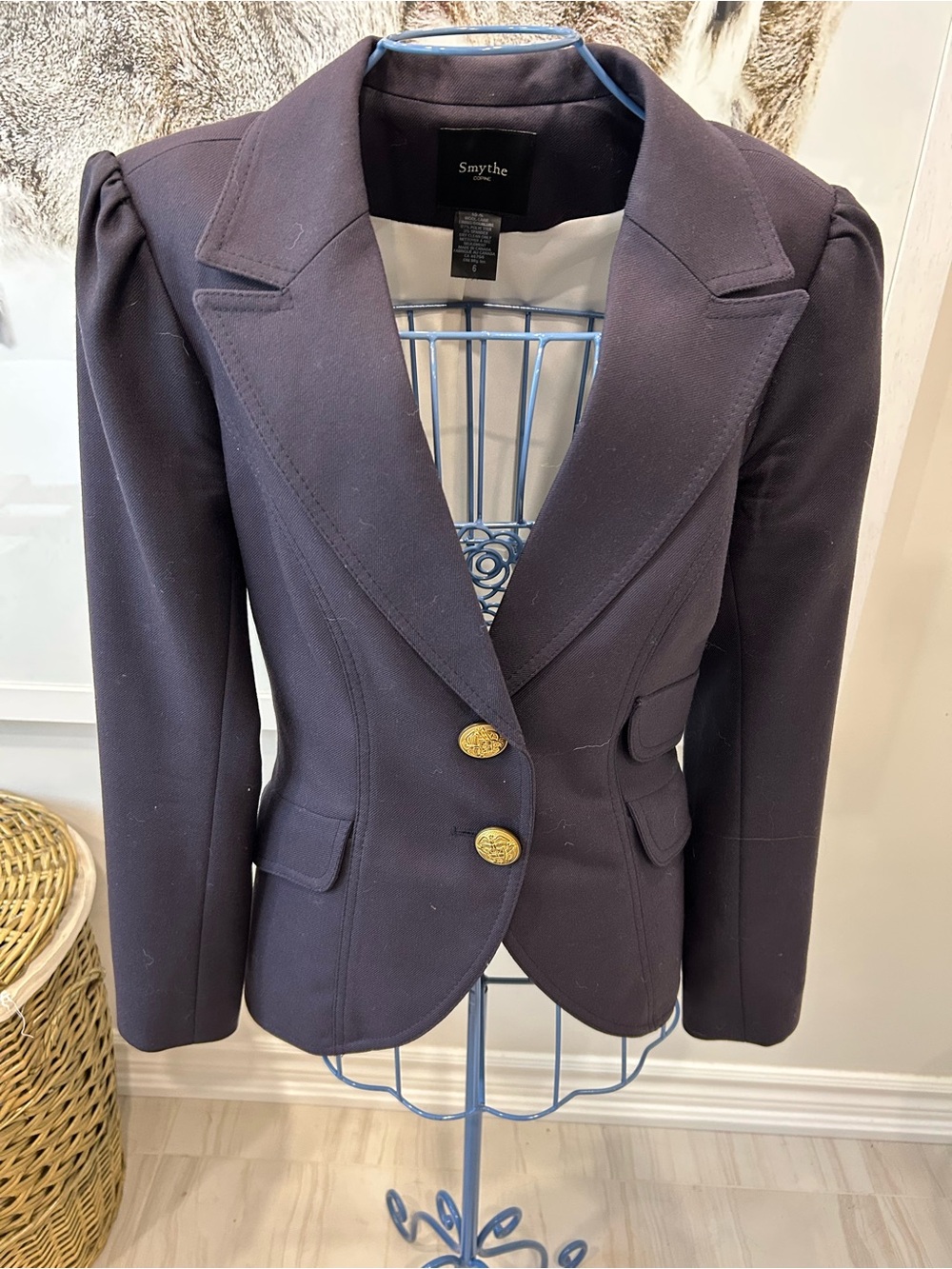 Smythe navy wool equestrian blazer size 6